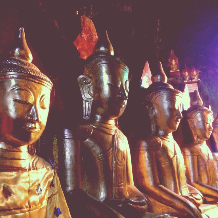 Sleeping Buddhas at Pindaya Cave, home to hundreds of Buddha statues. 